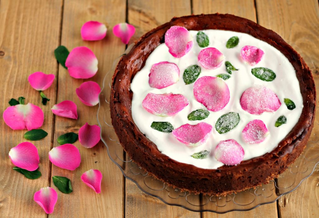 cheesecake alla rosa e menta